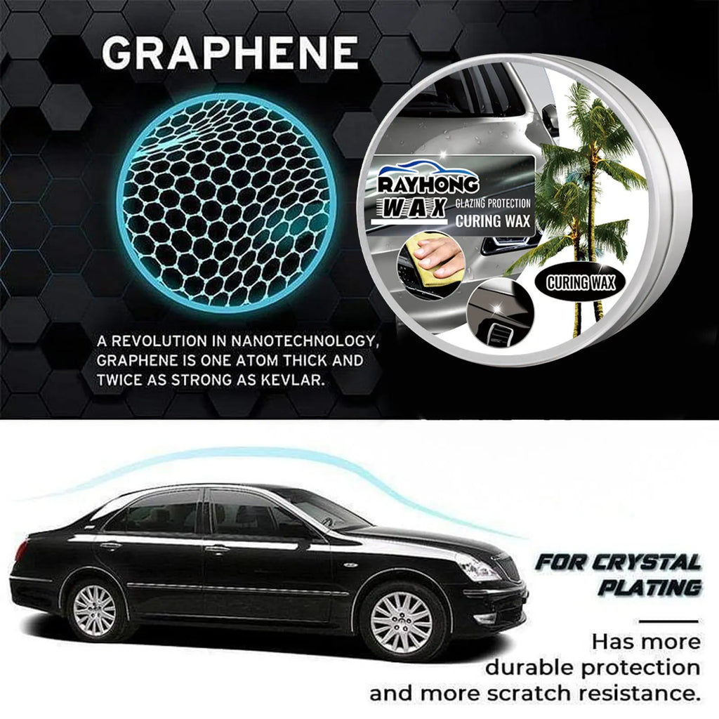 Car coating wax block and sponge applicator for paint protection, showing 8.7cm wax and 6.6cm sponge
