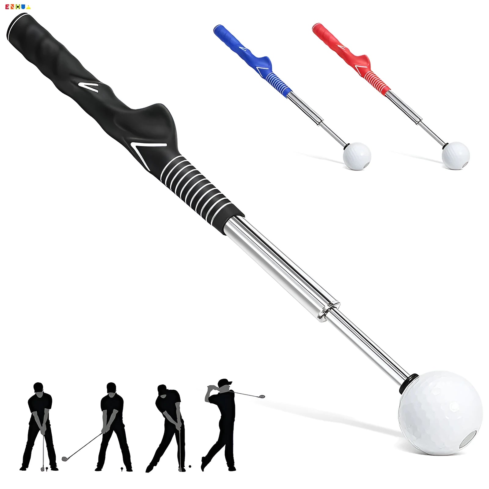 Telescopic stainless steel golf swing simulator in black colour