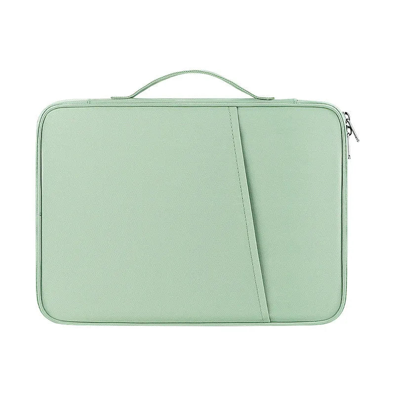 Nylon waterproof tablet bag liner storage bag in solid colour with chain detail