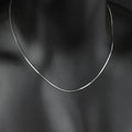 S925 sterling silver plated platinum necklace with fine snake bone chain, unisex 1.5mm width, silver colour