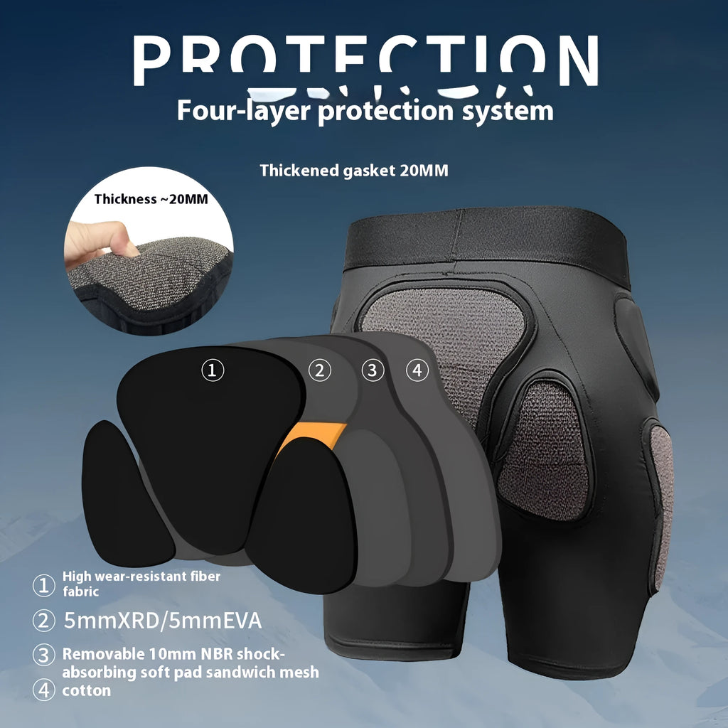 X-ray diffraction technology ski protective gear hip pads and knee pads for winter sports