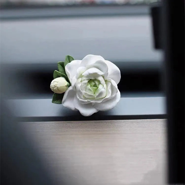 Gypsum solid car air freshener with jasmine scent in off-white colour