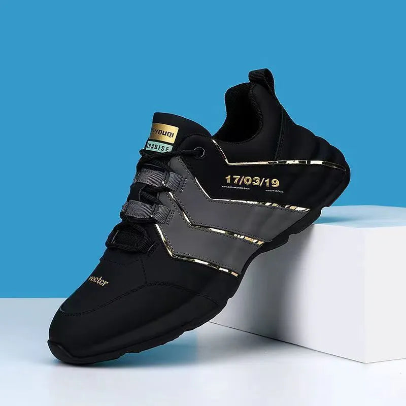 Casual low-top trainers for teenagers with thick plastic sole and mesh lining in grey and black colourway.