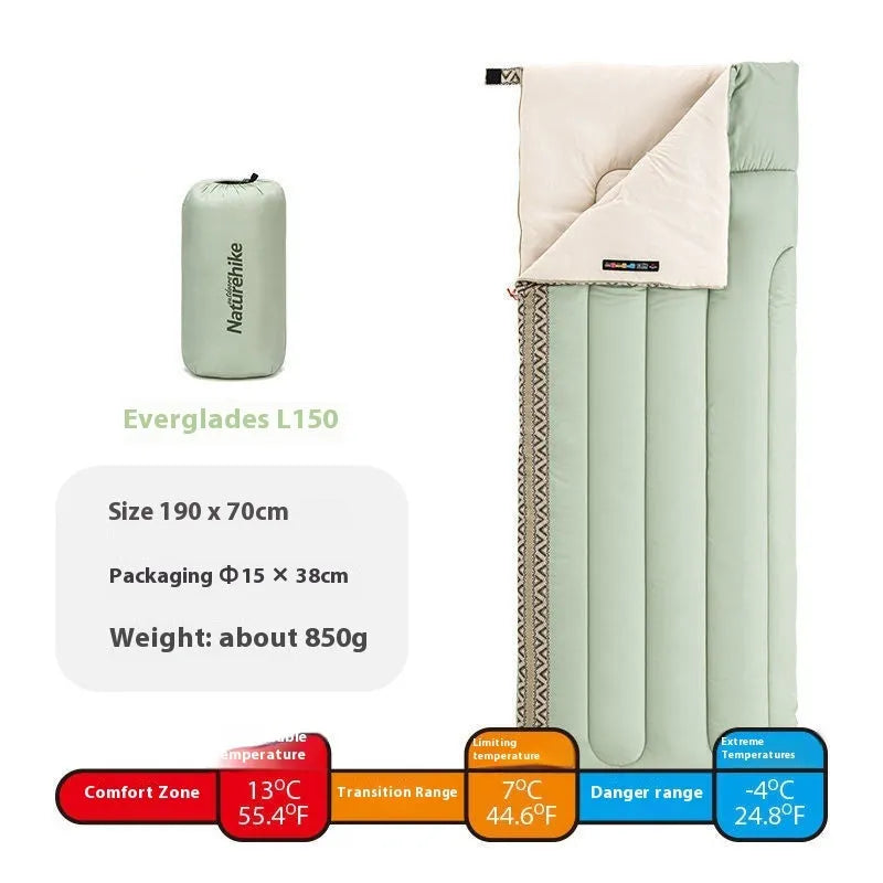 Portable adult sleeping bag for camping with storage bag in Jiangnan spring colour