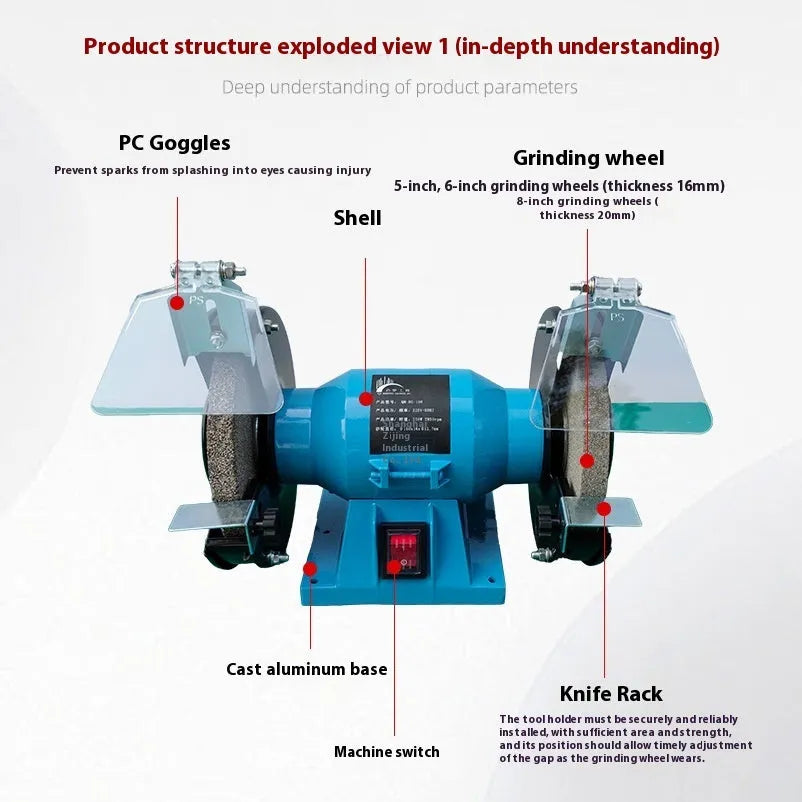 5-inch desktop grinding machine for knife sharpening with metal construction