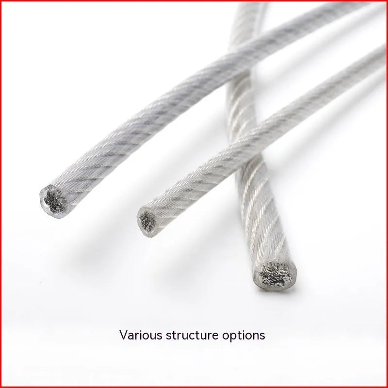Black coated 304 stainless steel anti-theft security wire rope on a reel showing its multi-strand construction.