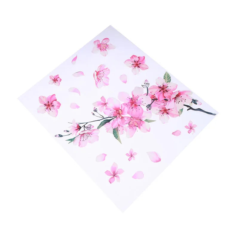 Cherry blossom floral pattern car sticker on vehicle window in two size options