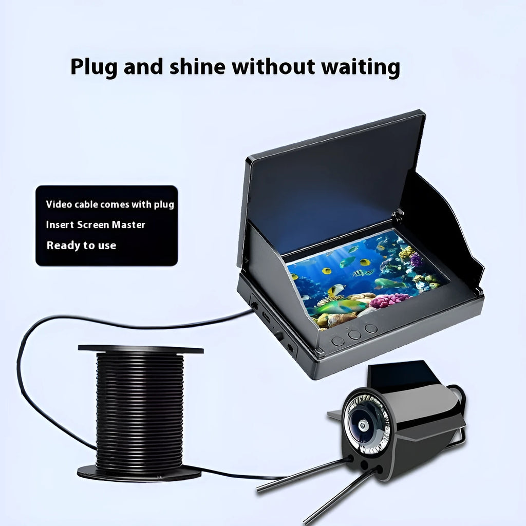 Fish finder underwater camera with 4.3-inch screen and temperature sensor