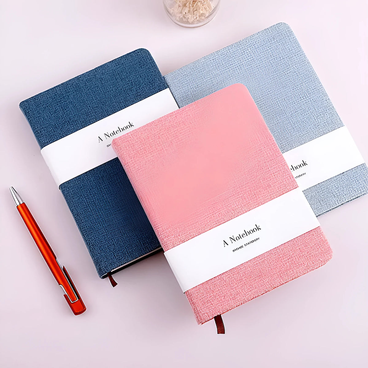 Small cloth notebook with Dorian eye protection paper, 264 pages, in grey colour, L size
