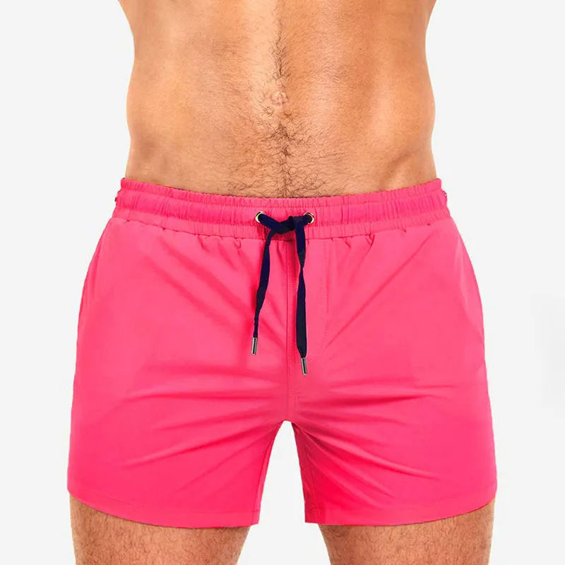 Men's mesh lining polyester shorts for swimming and sports in multiple colour options