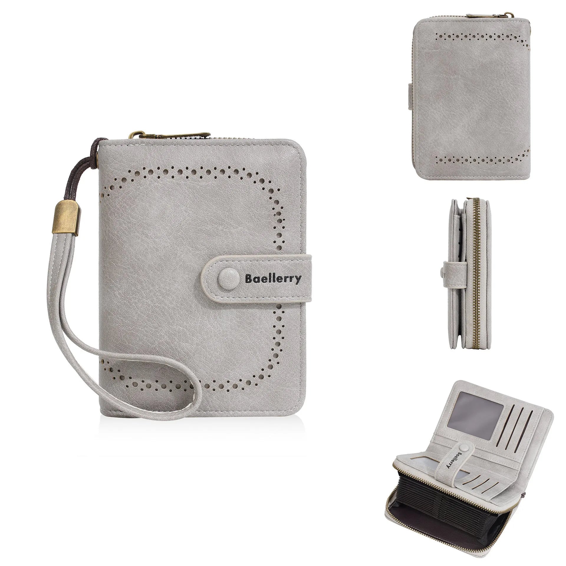 Women's PU coin purse with zip closure and card slots in multiple colour options
