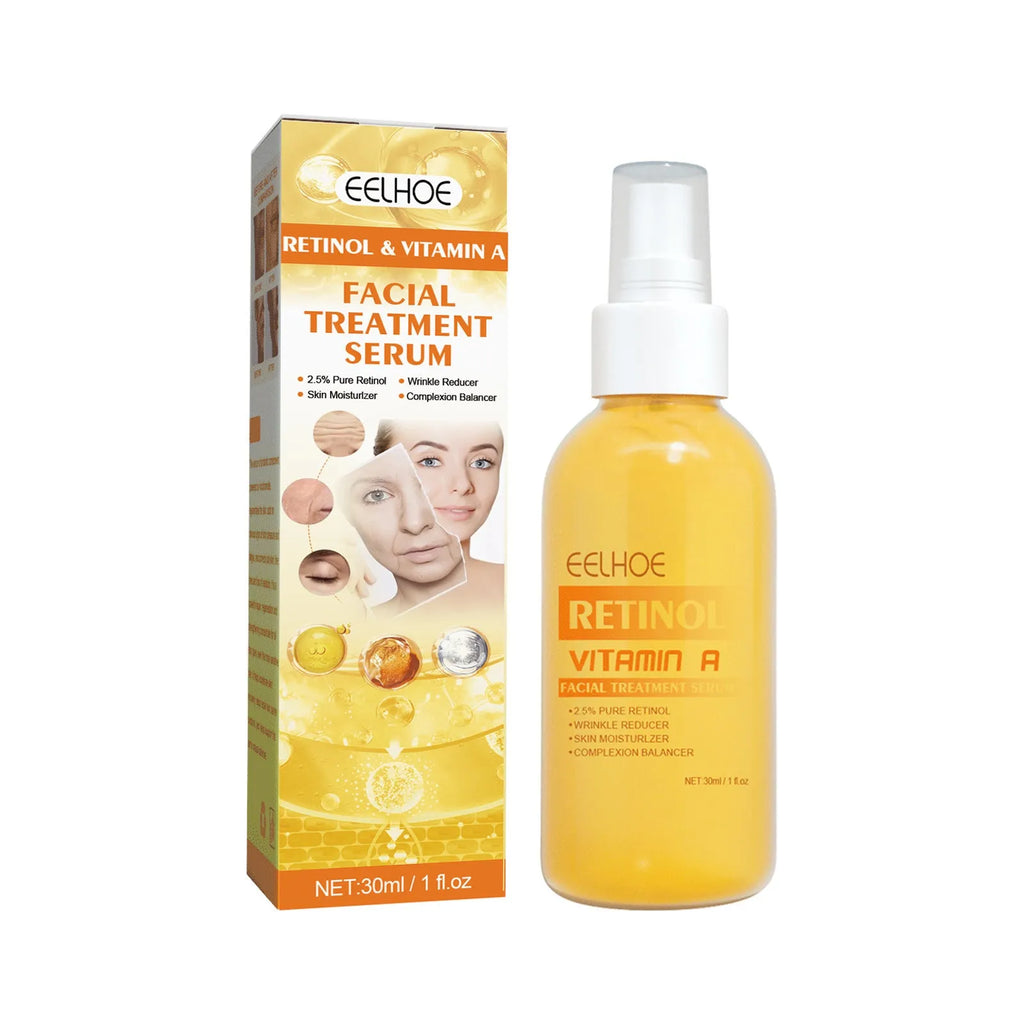 30ml retinol anti-wrinkle essence spray in boxed packaging with spray nozzle applicator