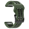 Two-tone silicone watch strap with quick release pins and pin buckle in multiple colour combinations