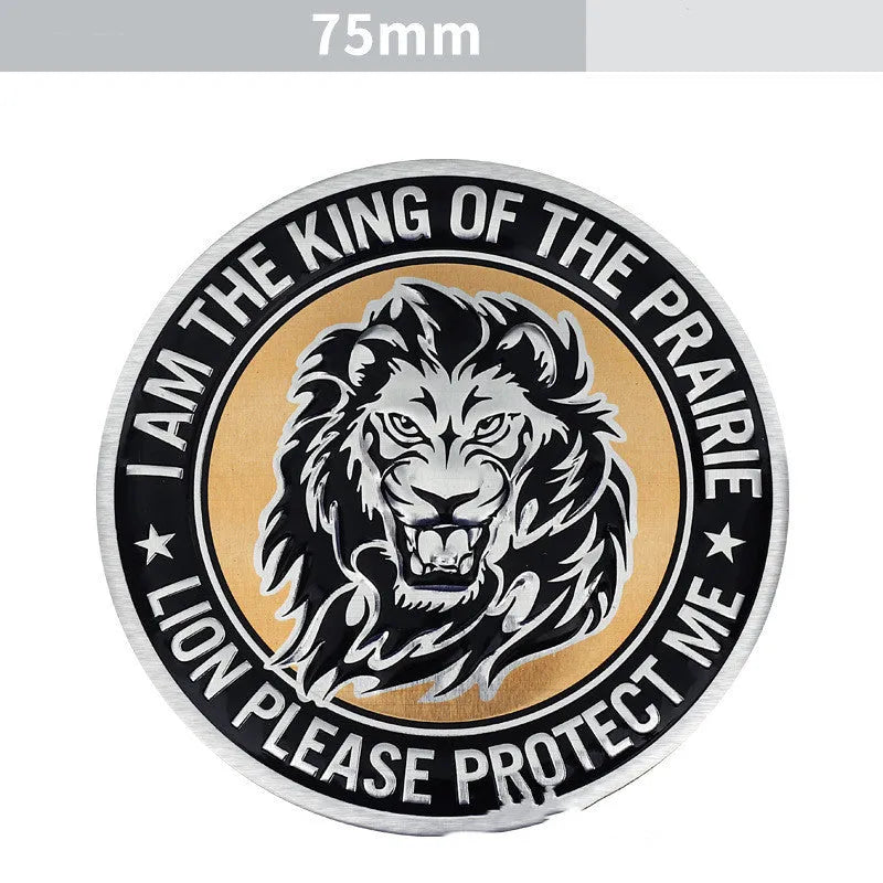 Aluminium car body sticker with embossed animal design for vehicle exterior customisation