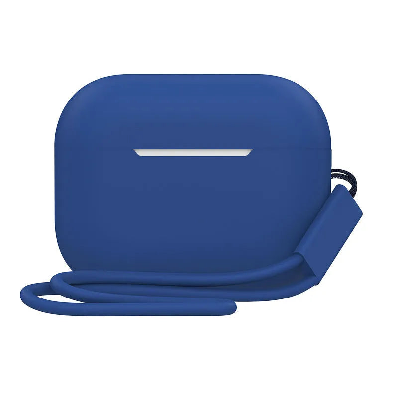 AirPods Pro 2 silicone protective case with lanyard in various solid colours showing precise fit and dimensions