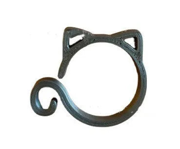 Cat-shaped plastic plant clip in green red white or yellow measuring 3x4x0.5cm for gardening