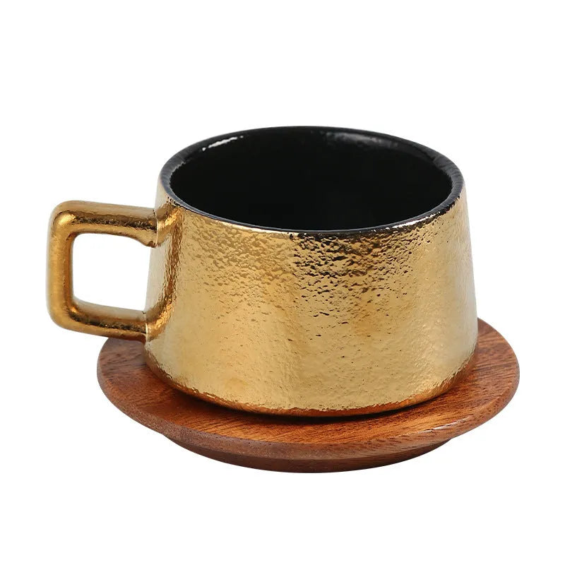 Office afternoon tea gift tumbler coffee cup suit with gold-plated box on a desk