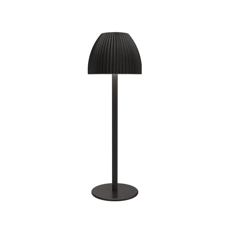 Modern small night lamp with dimming control in black or white thin round base options