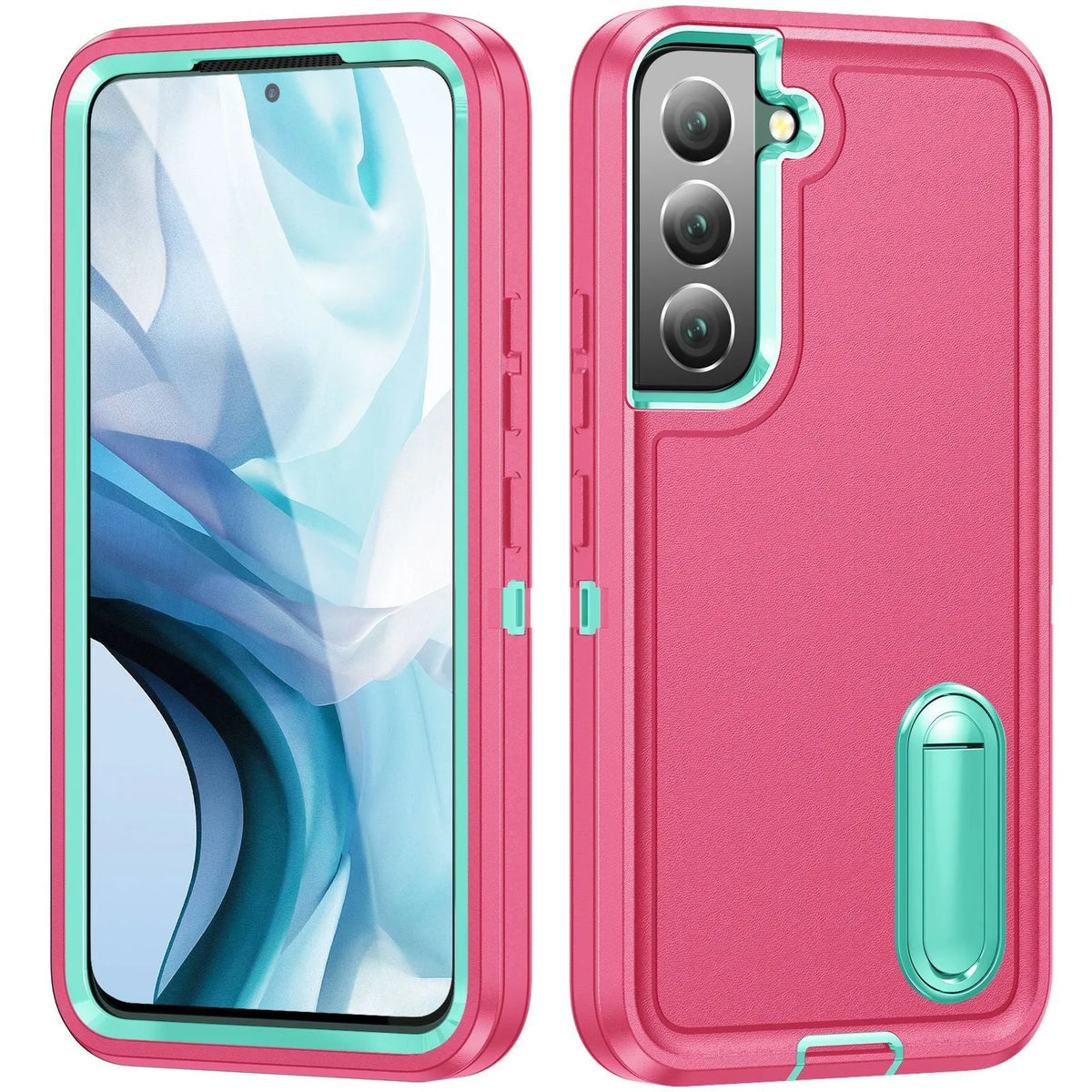 Samsung TPU PC phone case with built-in bracket, black, anti-fingerprint back cover for S24 Ultra