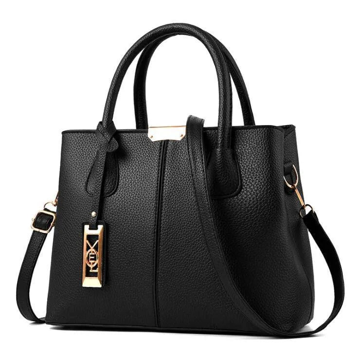 Women's large capacity PU leather shoulder handbag in horizontal square design with single strap