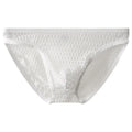 Men's low waist transparent underwear in nylon lace fabric showing breathable quick-drying design