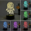 Modern acrylic dream catcher night light with remote control on wooden surface