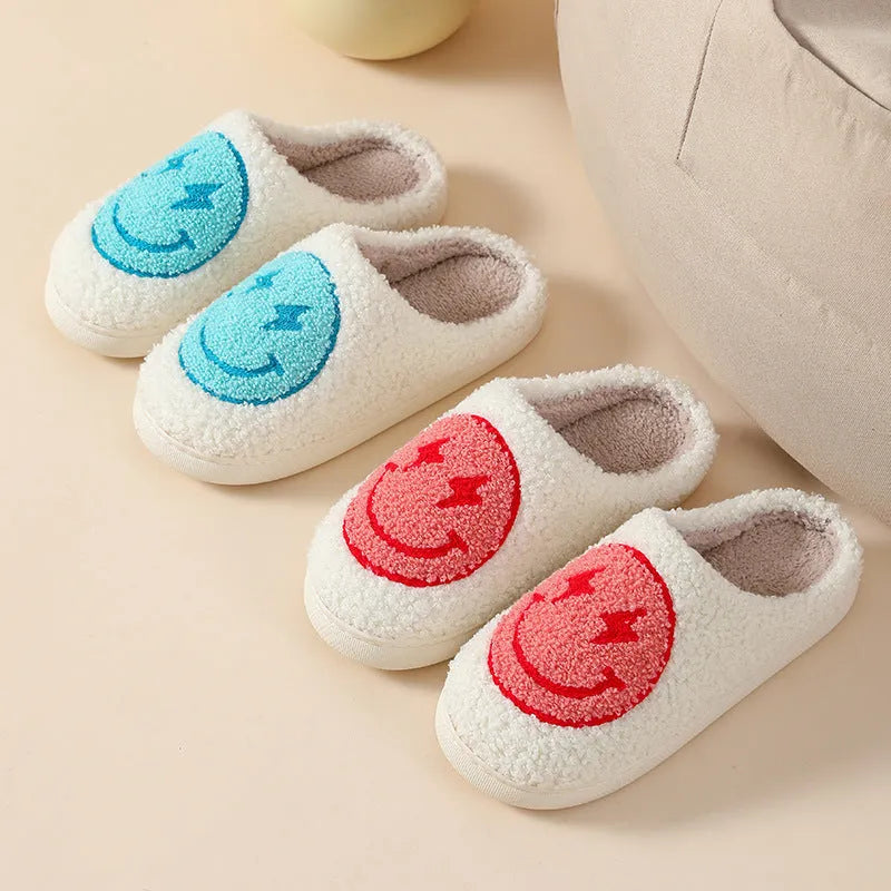 Women's plush cartoon love style slippers with non-slip PVC soles in Big Love design.
