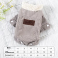 Lambswool grey dog winter vest with fleece lining shown on pet model