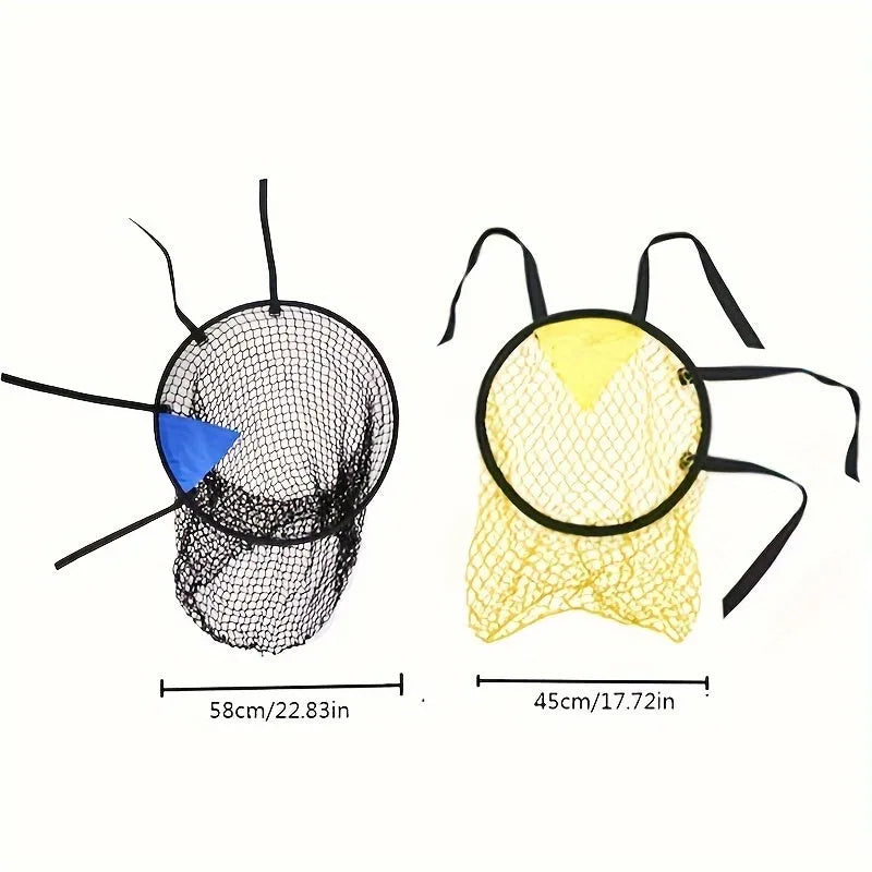 Portable soccer training goal net in black or yellow for practice drills