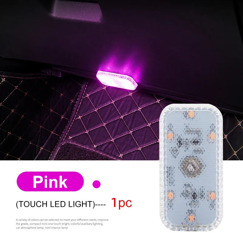 Monochrome Touch Light rechargeable LED touch control light in blue with USB cable