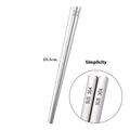 Pair of SUS 304 stainless steel square head chopsticks with solid colour modern simplicity design