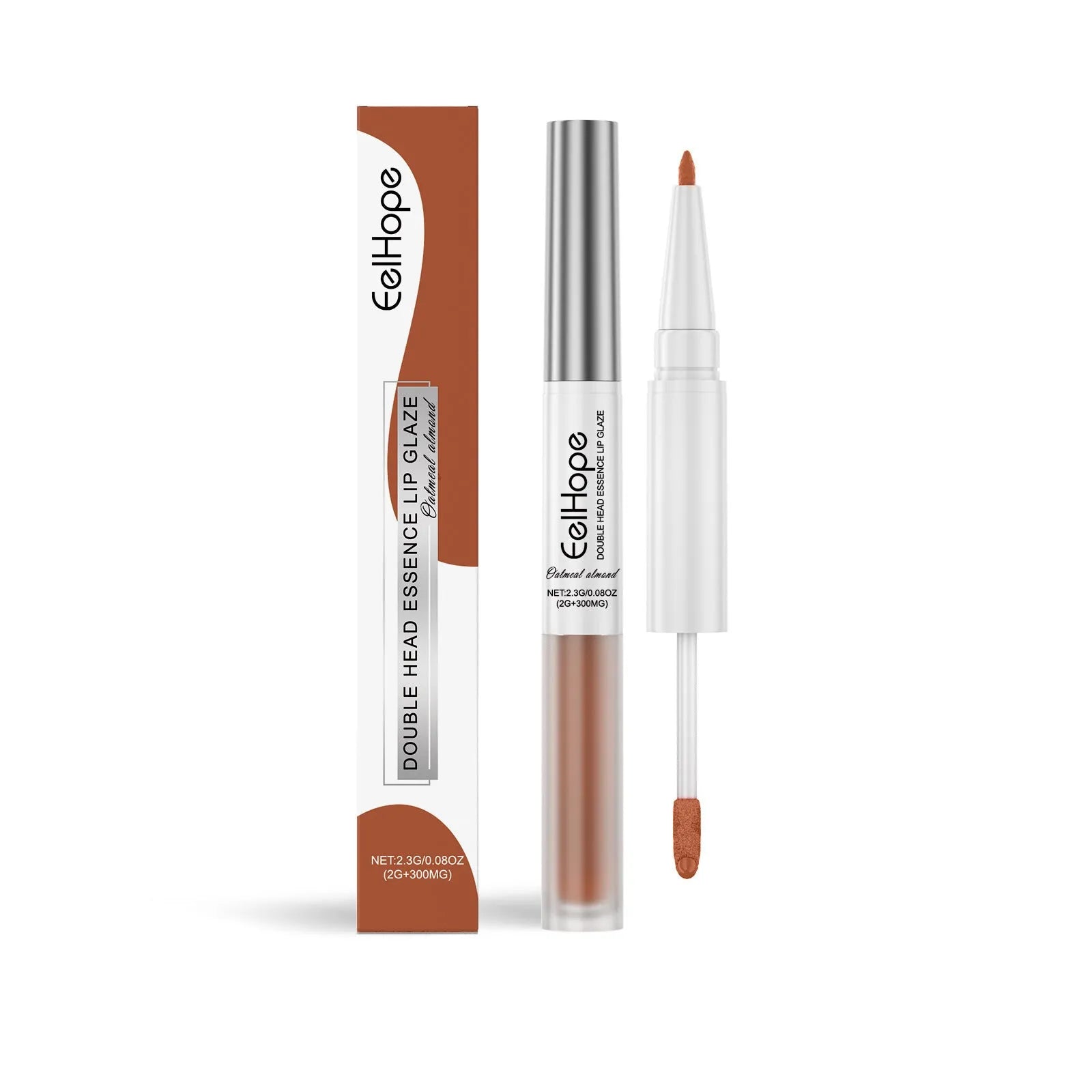 Double-headed lip liner and lip lacquer pen set showing three neutral matte shade options