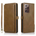 Samsung S21 wallet phone case with Crazy Horse pattern and magnetic buckle in black, red, blue, brown, rose gold or green.