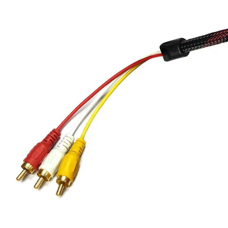 HDMI to AV15 M conversion wire measuring 1.5 metres with alloy connectors and injection moulded housing