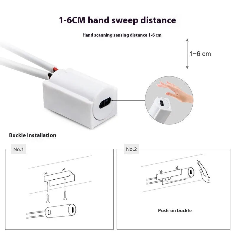 Hand sweep induction LED light strip set indoor 12V waterproof 60 LEDs 1-5m