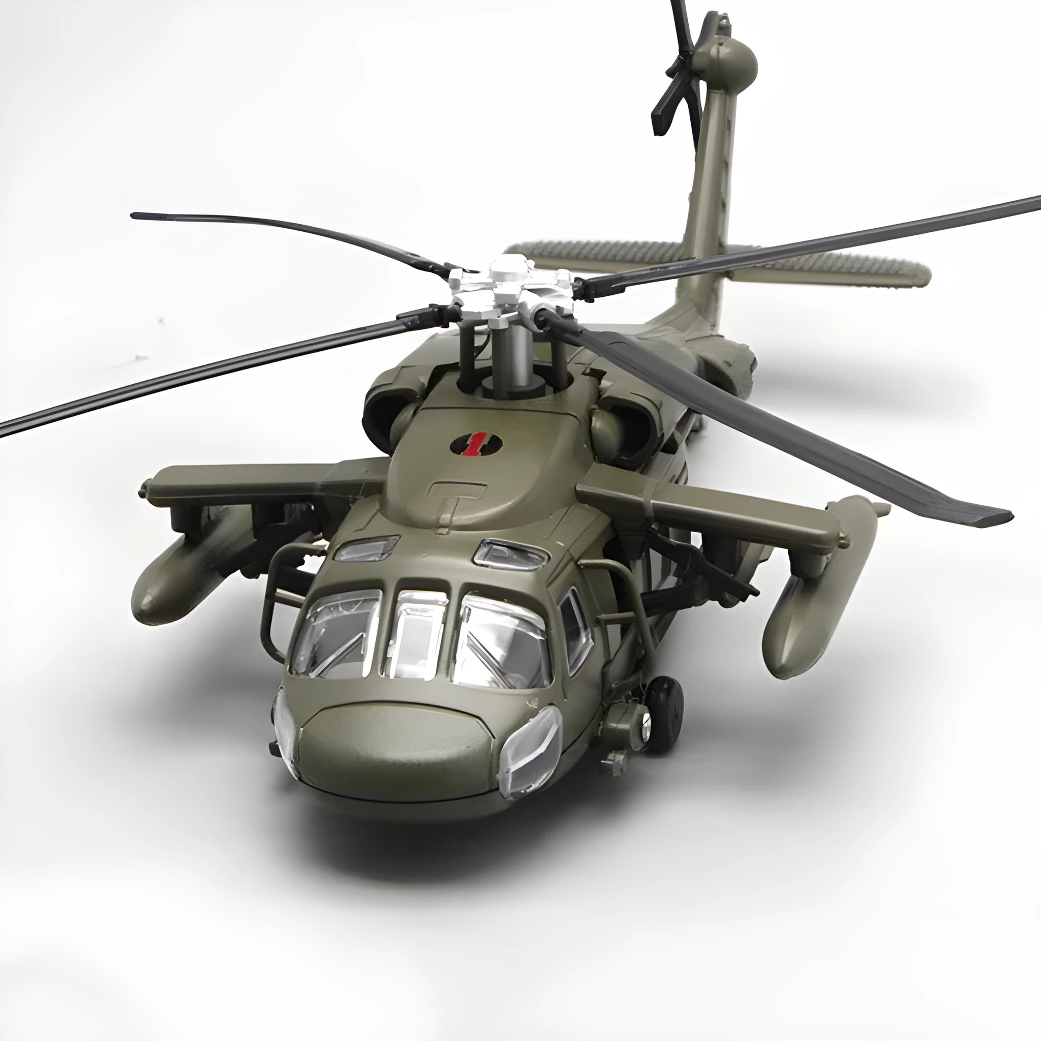 Black Hawk gunship alloy military model helicopter in green colour with flash feature