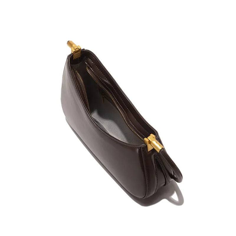 Women's oval PU leather underarm bag with shoulder strap in multiple colour options