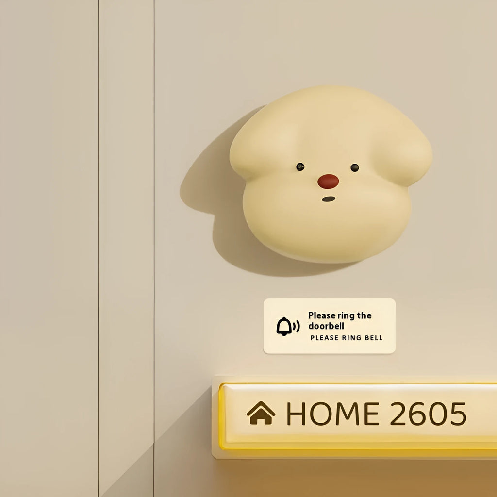 Wireless plug-in doorbell beeper for household use in white or milky yellow.