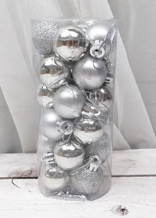 3cm diameter electroplated Christmas balls in assorted colours with shiny matte finish