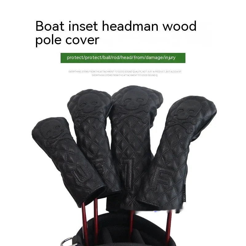 Black PU waterproof golf wooden pole protective cover for sports equipment storage