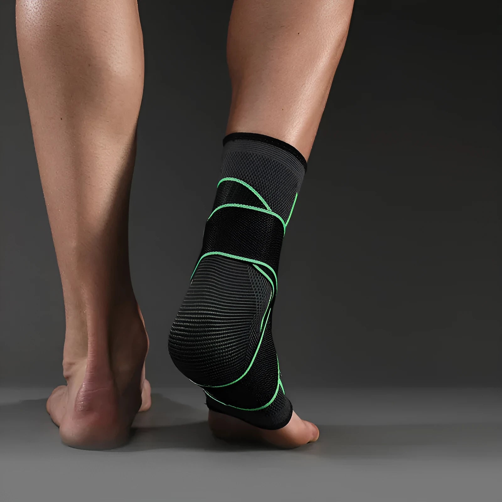 Ankle support sports pressure brace in black for basketball and running, single pack size M