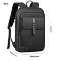 Black lightweight Oxford cloth backpack with visible sewing lines for business commuting