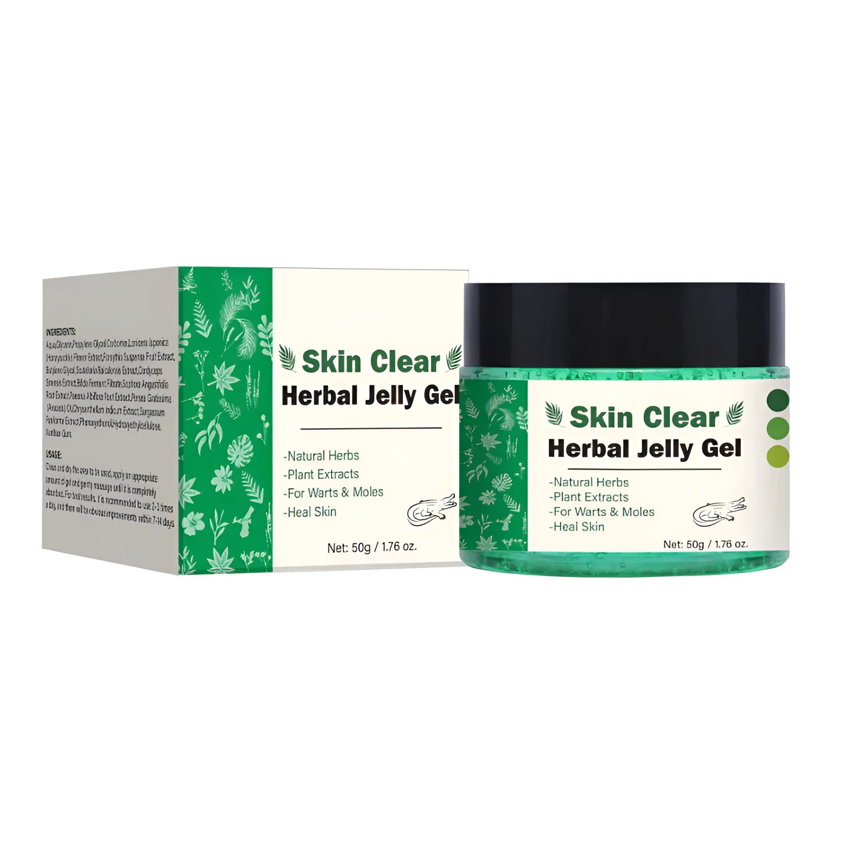 Clear herbal gel in 50g refillable pouch for body care and makeup preparation