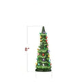 European-style resin Christmas tree decoration in various sizes with coloured or warm lighting options.