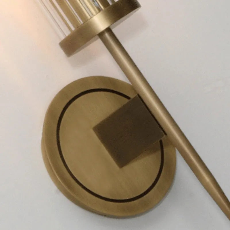 Modern creative glass wall lamp in copper single head finish for living room or bedroom