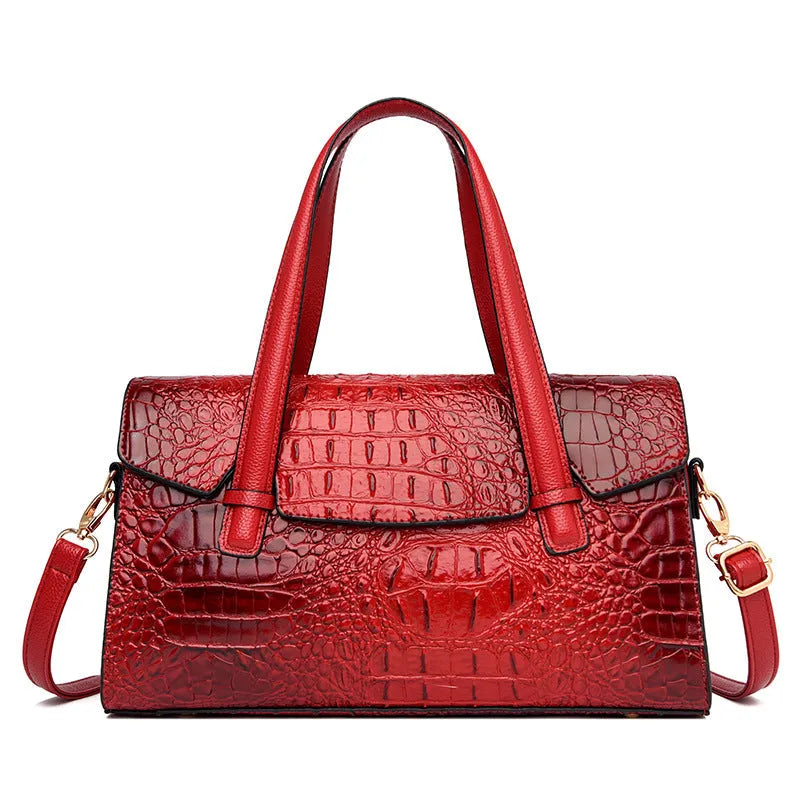 Polyester leather-look messenger shoulder bag in six colour options showing horizontal square shape.