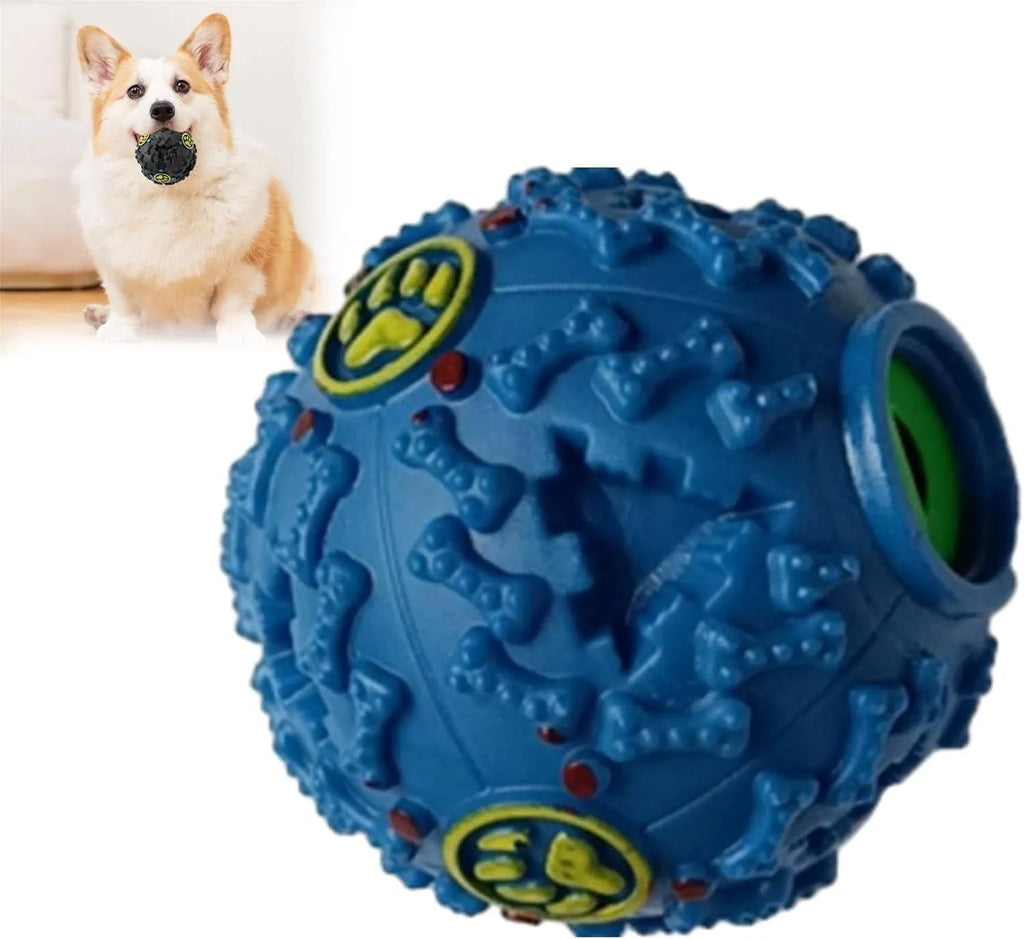 Interactive wiggly giggle dog toy – bite resistant TPU ball with meteorite bumps, available in 3 sizes (75mm, 90mm, 120mm)