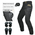 Motorcycle waterproof cycling trousers with protective gear set in black or green colour options