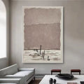 Handmade modern abstract oil painting on canvas, rolled frameless, with visible paint texture