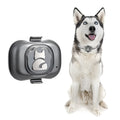 Black pet GPS locator with hanging rope for attachment to dog or cat collars